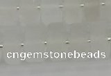 CRB502 15.5 inches 7*14mm tyre matte white crystal beads wholesale