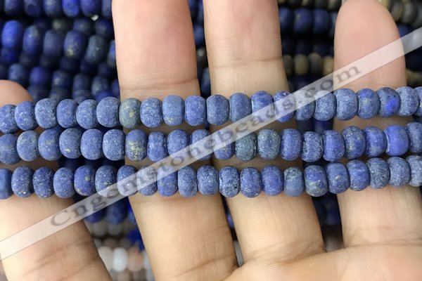 CRB5025 15.5 inches 4*6mm rondelle matte lapis lazuli beads wholesale