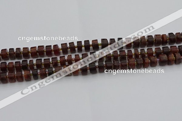 CRB505 15.5 inches 5*8mm tyre orange garnet beads wholesale