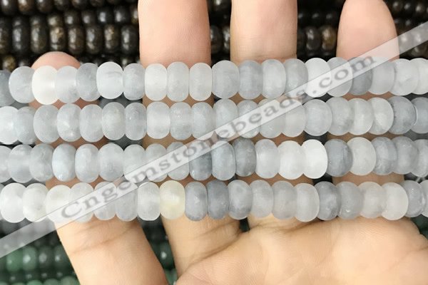 CRB5051 15.5 inches 5*8mm rondelle matte cloudy quartz beads wholesale