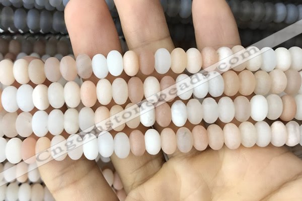 CRB5053 15.5 inches 5*8mm rondelle matte pink aventurine beads