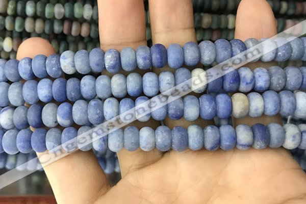 CRB5055 15.5 inches 5*8mm rondelle matte blue aventurine beads