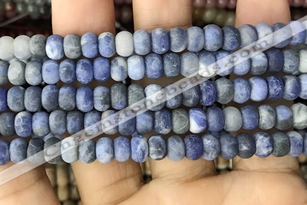 CRB5056 15.5 inches 5*8mm rondelle matte sodalite beads wholesale