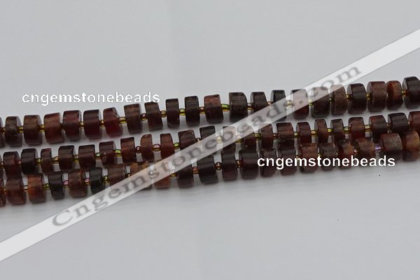 CRB506 15.5 inches 6*10mm tyre orange garnet beads wholesale