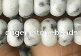 CRB5060 15.5 inches 5*8mm rondelle matte sesame jasper beads