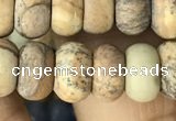 CRB5061 15.5 inches 5*8mm rondelle matte picture jasper beads