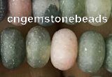 CRB5069 15.5 inches 5*8mm rondelle matte Indian agate beads wholesale