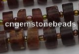 CRB507 15.5 inches 6*12mm tyre orange garnet beads wholesale