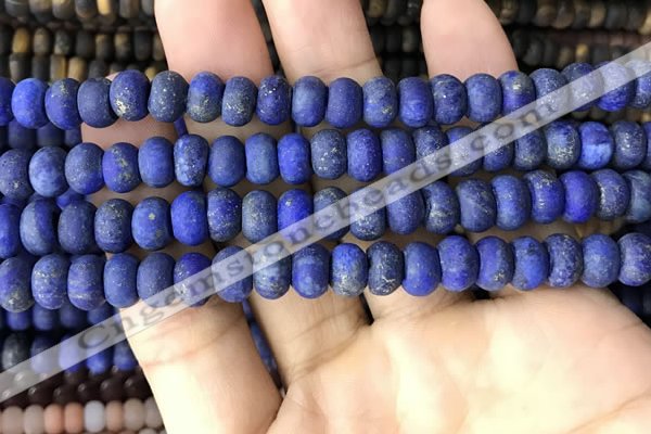 CRB5075 15.5 inches 5*8mm rondelle matte lapis lazuli beads wholesale