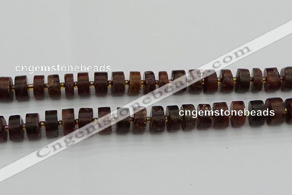 CRB509 15.5 inches 8*16mm tyre orange garnet beads wholesale
