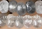 CRB5102 15.5 inches 4*6mm faceted rondelle cloudy quartz beads