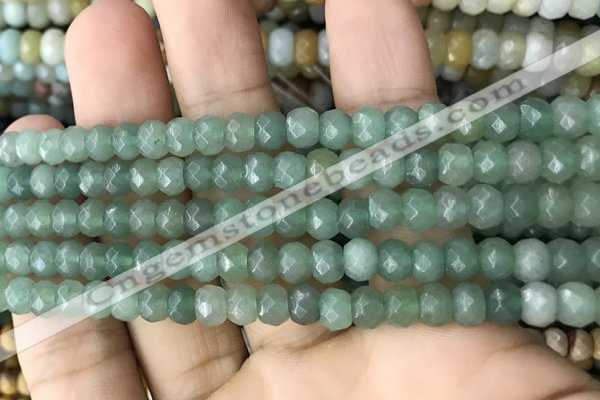 CRB5104 15.5 inches 4*6mm faceted rondelle green aventurine beads