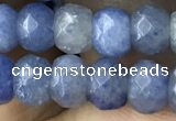 CRB5106 15.5 inches 4*6mm faceted rondelle blue aventurine beads