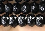 CRB5113 15.5 inches 4*6mm faceted rondelle black agate beads