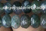CRB5115 15.5 inches 4*6mm faceted rondelle moss agate beads