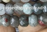 CRB5117 15.5 inches 4*6mm faceted rondelle blood jasper beads