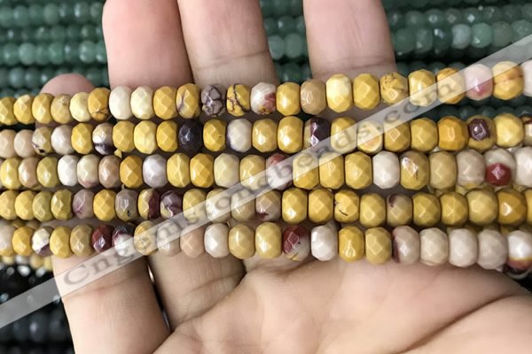 CRB5120 15.5 inches 4*6mm faceted rondelle mookaite beads wholesale