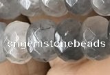 CRB5152 15.5 inches 5*8mm faceted rondelle cloudy quartz beads