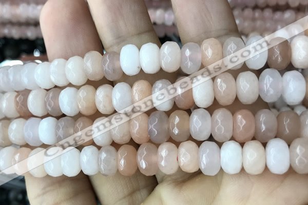 CRB5153 15.5 inches 5*8mm faceted rondelle pink aventurine beads