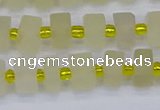 CRB518 15.5 inches 5*8mm tyre matte lemon quartz beads