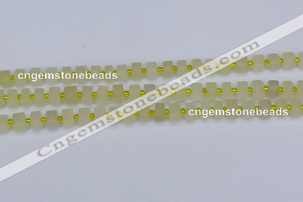 CRB518 15.5 inches 5*8mm tyre matte lemon quartz beads