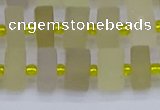 CRB519 15.5 inches 6*10mm tyre matte lemon quartz beads