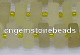 CRB520 15.5 inches 6*12mm tyre matte lemon quartz beads