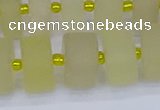 CRB521 15.5 inches 7*14mm tyre matte lemon quartz beads