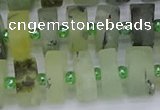 CRB527 15.5 inches 7*14mm tyre matte green rutilated quartz beads