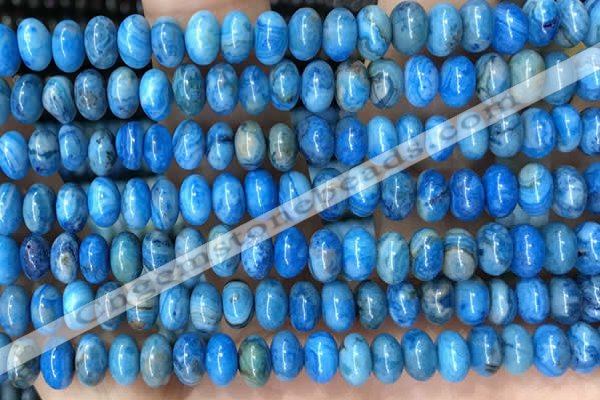 CRB5302 15.5 inches 4*6mm rondelle blue crazy lace agate beads