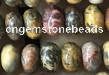 CRB5305 15.5 inches 4*6mm rondelle leopard skin jasper beads wholesale