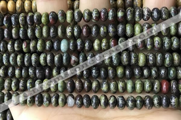 CRB5309 15.5 inches 4*6mm rondelle dragon blood jasper beads