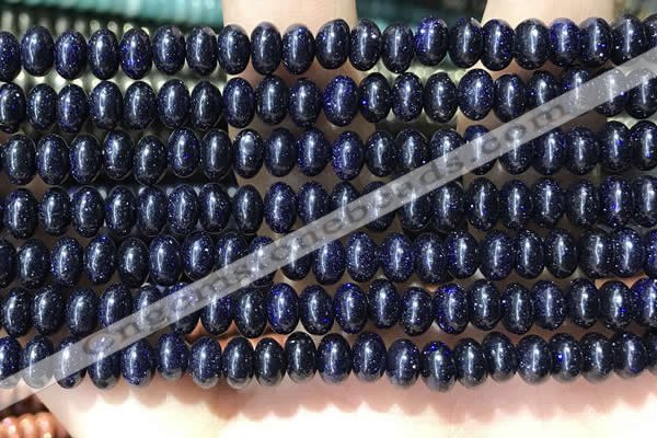 CRB5317 15.5 inches 4*6mm rondelle blue goldstone beads wholesale