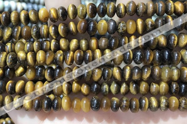 CRB5320 15.5 inches 4*6mm rondelle yellow tiger eye beads