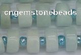 CRB533 15.5 inches 7*14mm tyre Chinese amazonite beads wholesale