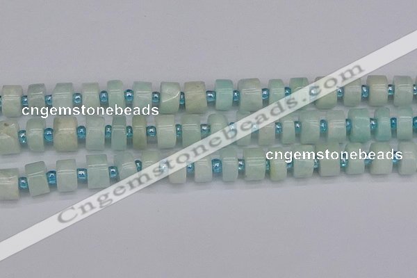 CRB533 15.5 inches 7*14mm tyre Chinese amazonite beads wholesale