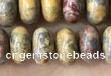 CRB5335 15.5 inches 5*8mm rondelle leopard skin jasper beads