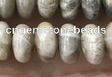 CRB5336 15.5 inches 5*8mm rondelle fossil coral beads wholesale