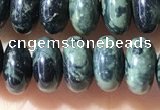 CRB5343 15.5 inches 5*8mm rondelle green picture jasper beads