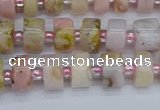 CRB542 15.5 inches 5*8mm tyre natural pink opal gemstone beads