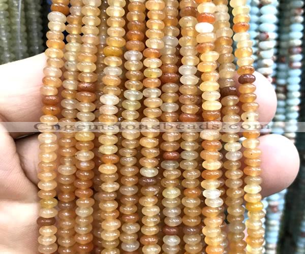 CRB5424 15 inches 2.5*4mm rondelle red aventurine jade beads