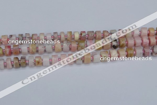 CRB543 15.5 inches 6*10mm tyre natural pink opal gemstone beads