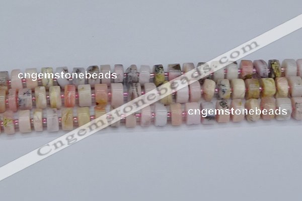 CRB544 15.5 inches 6*12mm tyre natural pink opal gemstone beads