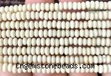 CRB5445 15 inches 2.5*4mm rondelle white fossil jasper beads