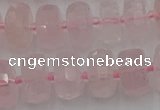 CRB558 15.5 inches 7*12mm faceted rondelle rose quartz beads