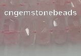 CRB559 15.5 inches 8*14mm faceted rondelle rose quartz beads