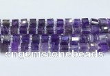 CRB5602 15.5 inches 7mm - 8mm faceted tyre amethyst beads