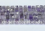 CRB5604 15.5 inches 7mm - 8mm faceted tyre amethyst beads