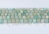 CRB5608 15.5 inches 7mm - 8mm faceted tyre amazonite beads