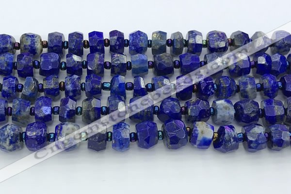 CRB5629 15.5 inches 6*9mm – 9*10mm faceted rondelle lapis lazuli beads